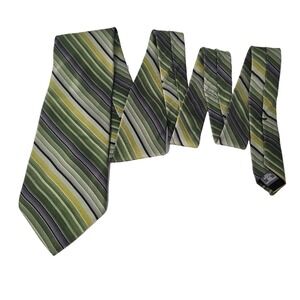 Stafford Mens Tie Necktie Multicolor Striped 100% ‎ Imported Silk